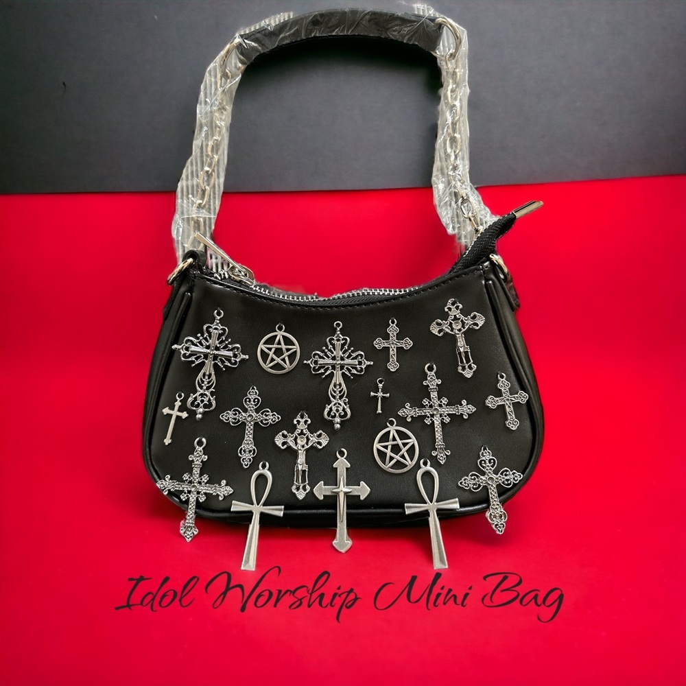 Dolls Kill Black Idol Worship Mini Bag